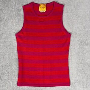 Le Lion Striped Sleeveless Top Women's‎ XS* Wool Silk Blend Made In Italy